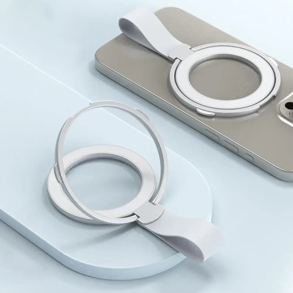 Magnetic Phone Grip Holder with Silicone Finger Loop Strap 360 Rotation Phone Ring Holder for iPhone 15 14 13 12 Pro/Max/Plus