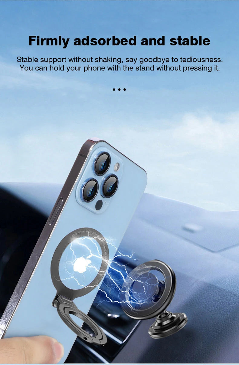 Magnetic Phone Ring Holder Phone Bracket Foldable Removable Cell Phone Grip Kickstand For iPhone 15 Samsung Xiaomi OPPO