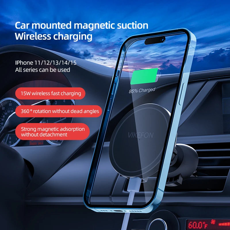 30W Magnetic Car Wireless Charger macsafe for iPhone 12 13 14 15 Pro Max Mini Air Vent Car Phone Holder Stand Fast Car Charging