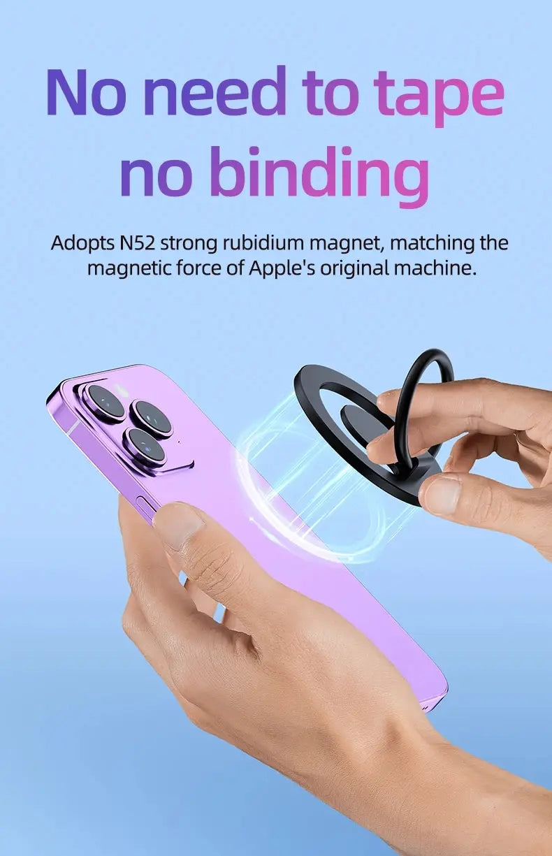360 Magnetic Cell Phone Ring Holder Mobile Stand For Macsafe iPhone 15 14 13 12 Samsung Xiaomi Desktop Magnet Bracket Mount