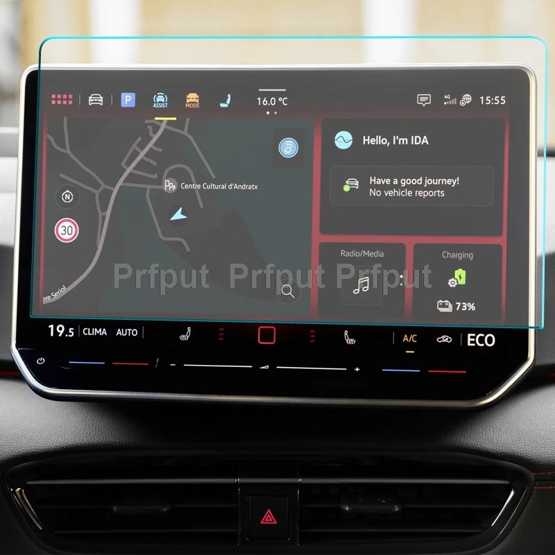 Tempered glass screen protector film For Volkswagen ID.4 2024 12.9 inch Car infotainment radio GPS Anti-glare Protective Film