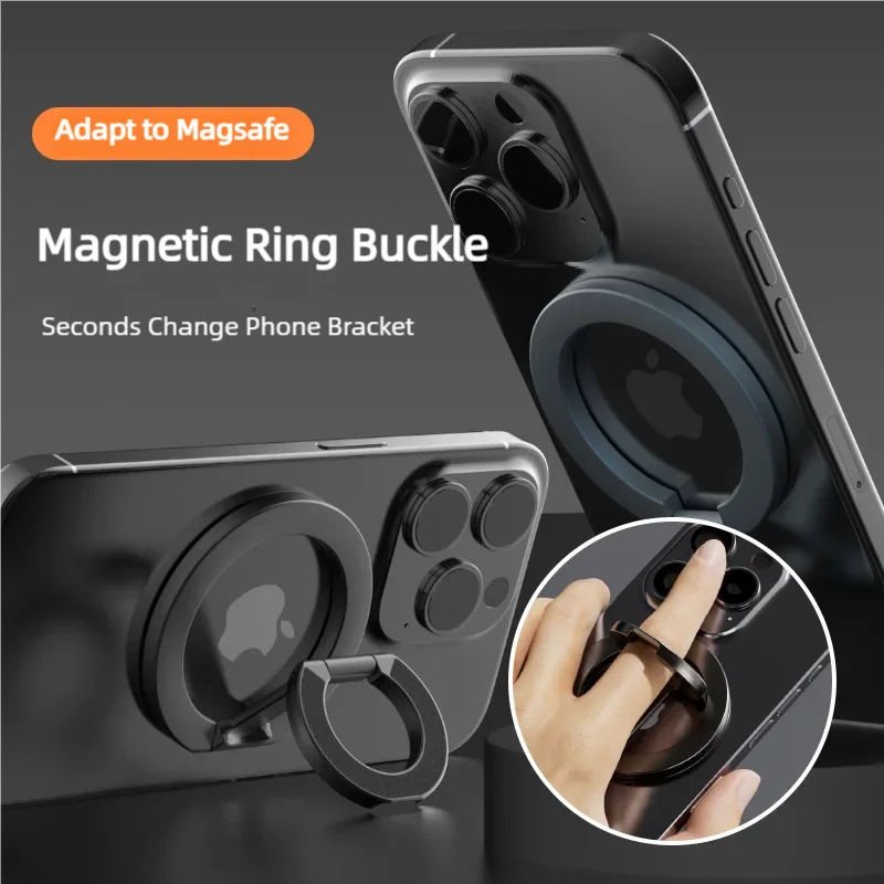 For MagSafe Double Sided Magnetic Phone Ring Holder for iPhone 15 Cellphones Stand Phone Accessories Support Telephone Grip Tok