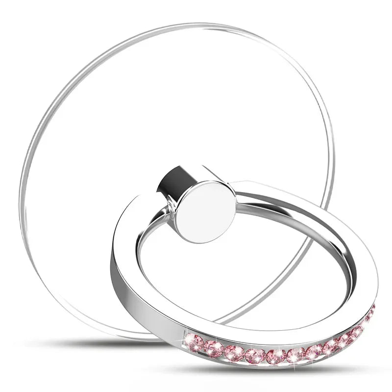 Cell Phone Ring Holder Stand Diamond Transparent Finger Grip Clear 360° Degree Rotation Kickstand Compatible iPhones