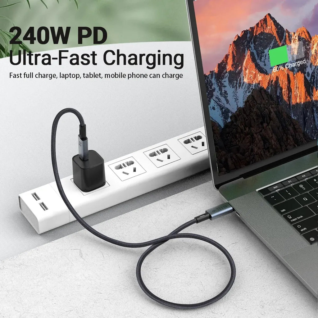 240W USB C to USB C Fast Charging Cable, 39.37IN Braided with 8K Video& 40Gbps Speed for iPhone 15Pro/Max Samsung Galaxy S22/23