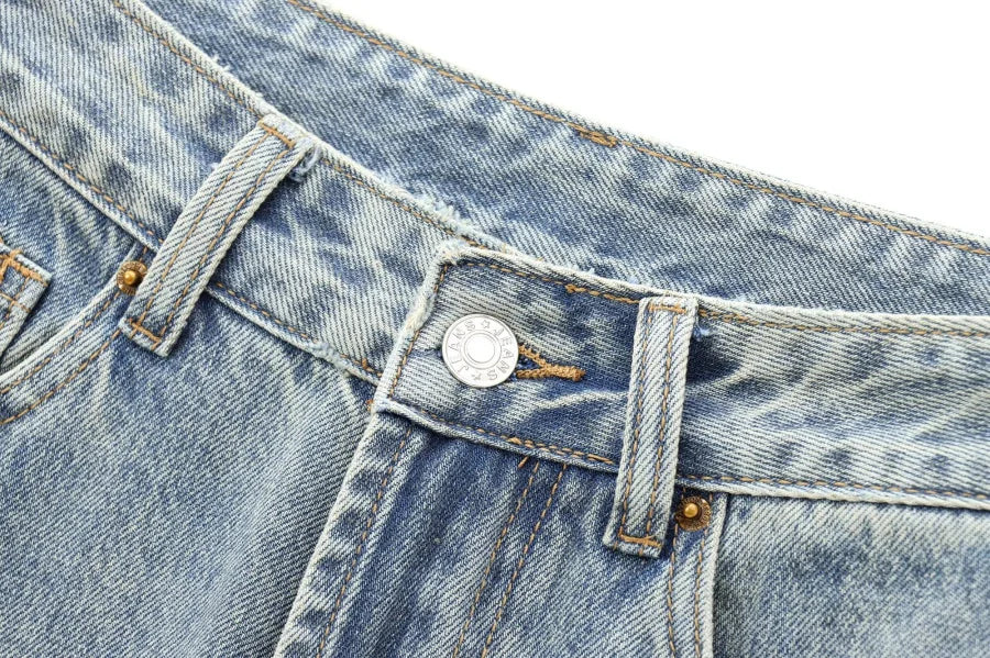 ETJ Wide-leg high-waisted jeans  women's classic everything with five pockets washed soft comfortable ultra-long jeans6045022