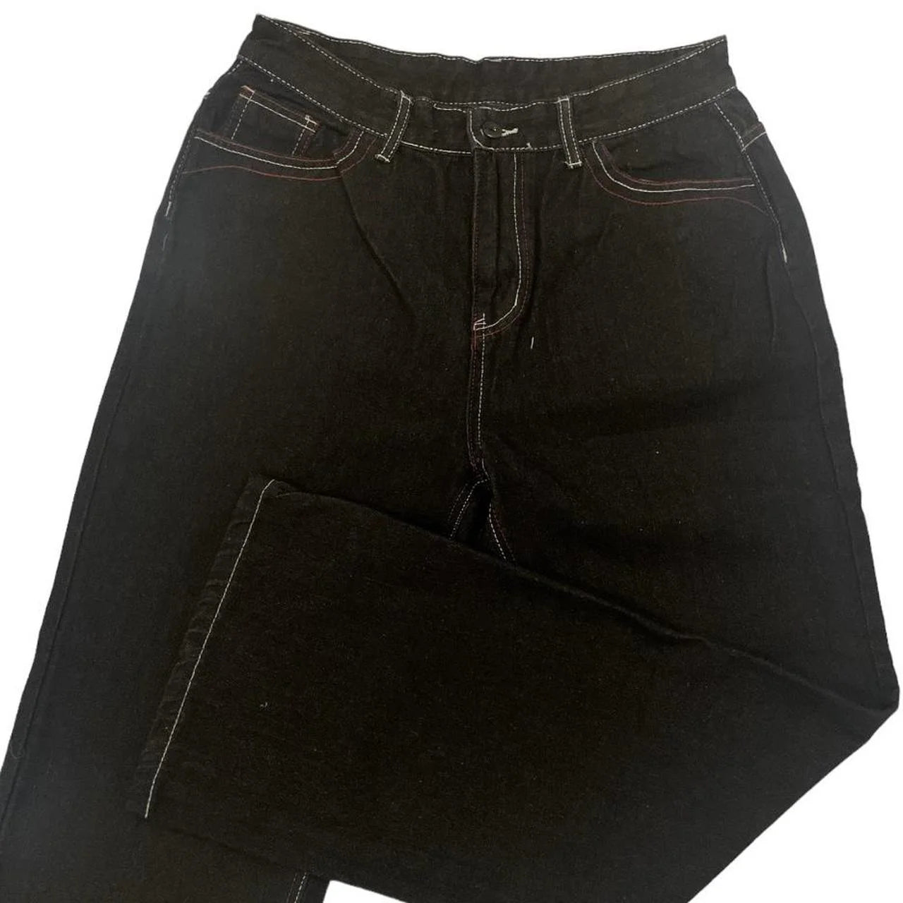 Jeans letter embroidered black loose trousers Couple fashion retro new athlete street clothing Y2K Harajuku street wear trousers