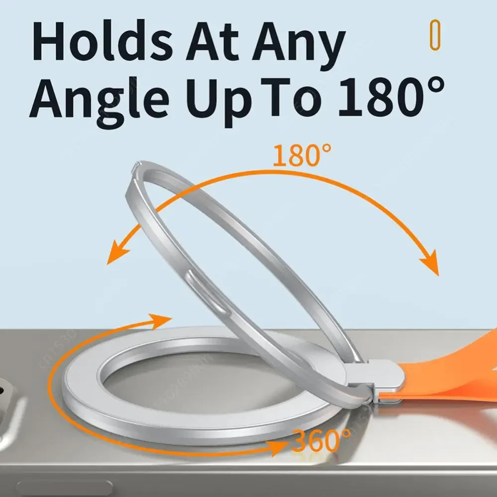 Magnetic Phone Grip Holder with Silicone Finger Loop Strap 360 Rotation Phone Ring Holder for iPhone 15 14 13 12 Pro/Max/Plus