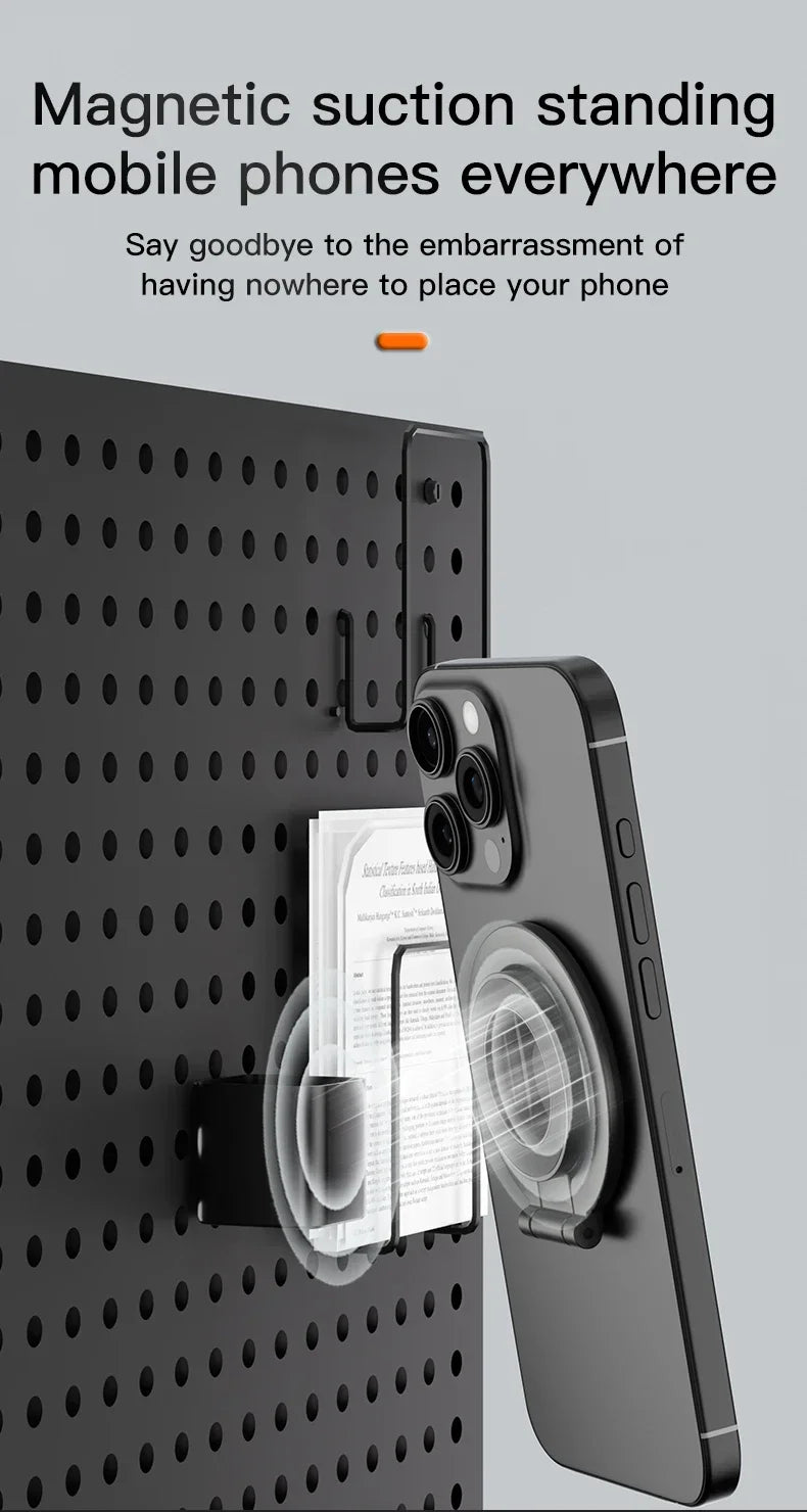 Double-Sided Holder Foldable 360° Rotating Stand with Strong Magnet & Finger Grip Suppor