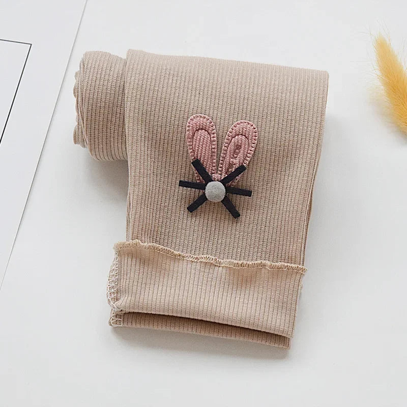 Kids Leggings Bunny Trim Slim-fit Leggings Girls Pants Kids Wears for Girls Leggings 2 To 7 Years Leggins for Kids Girl