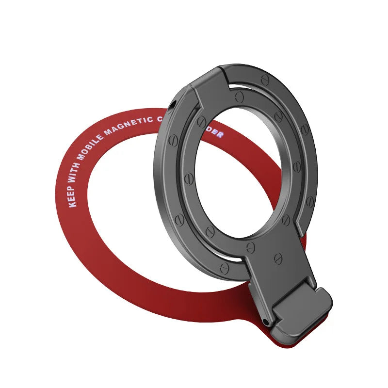 Magnetic Phone Ring Holder Phone Bracket Foldable Removable Cell Phone Grip Kickstand For iPhone 15 Samsung Xiaomi OPPO