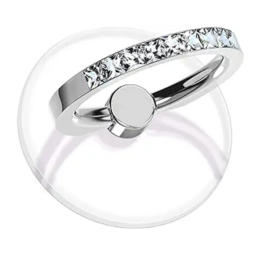Diamond Cell Phone Ring Holder Stand Transparent Finger Grip Clear 360° Degree Rotation Kickstand Compatible iPhones