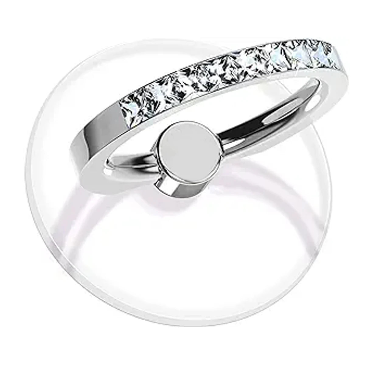Diamond Cell Phone Ring Holder Stand Transparent Finger Grip Clear 360° Degree Rotation Kickstand Compatible iPhones