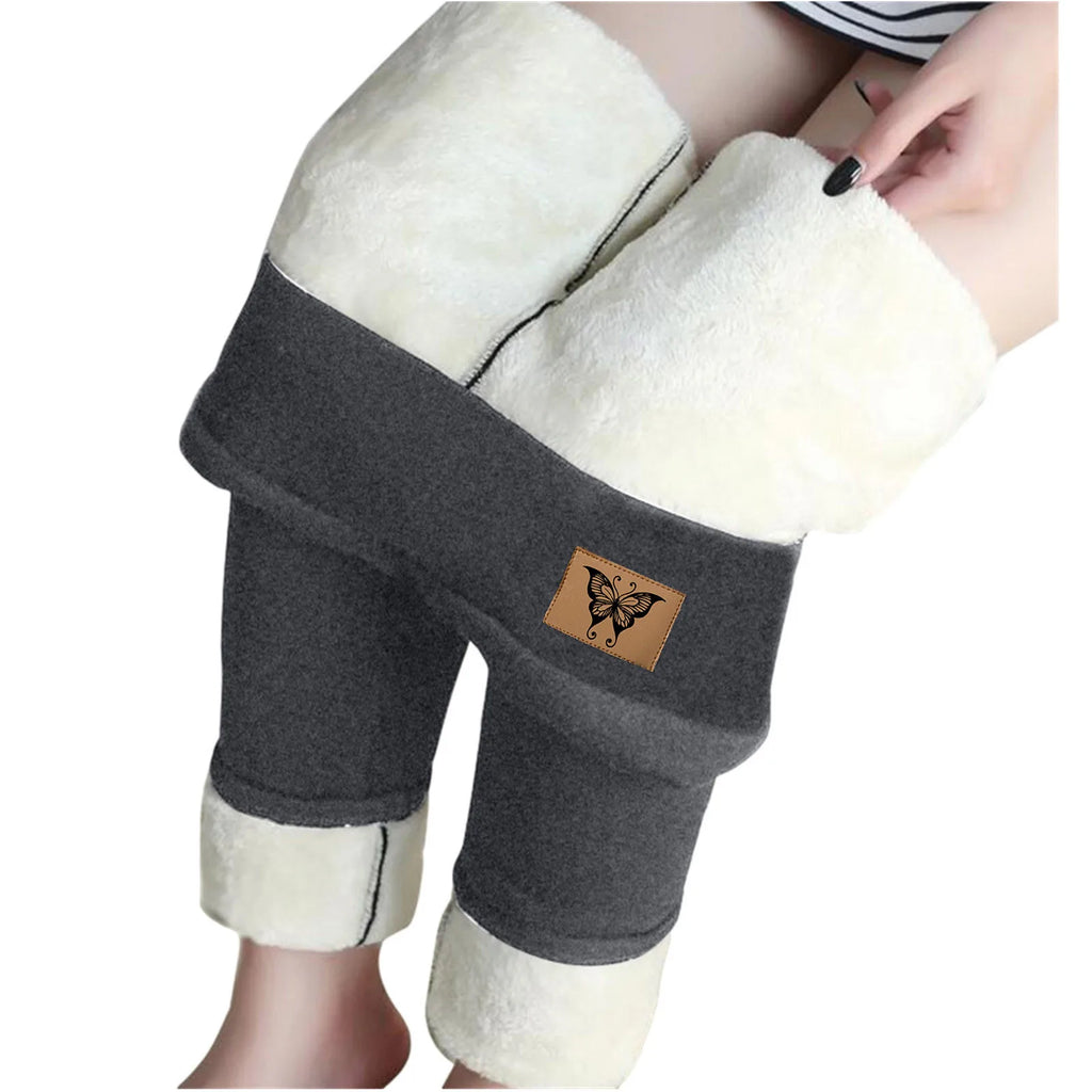 Women's Winter Fleece Leggings High Waist Velvet Keep Warm Tights Pants Solid Color Comfortable Stretchy Thermal Leggins S-3XL