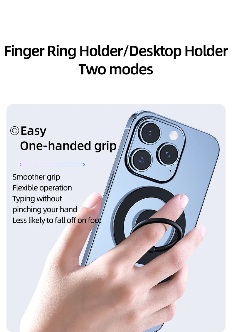 360 Magnetic Cell Phone Ring Holder Mobile Stand For Macsafe iPhone 15 14 13 12 Samsung Xiaomi Desktop Magnet Bracket Mount