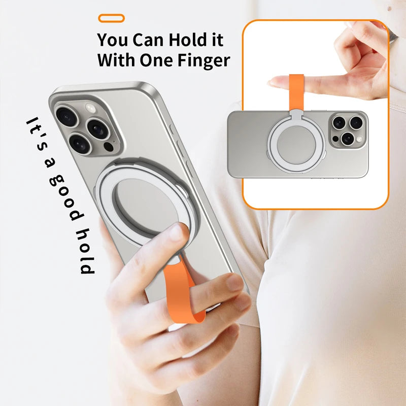 Magnetic Cell Phone Ring Holder Compatible with iPhone 12 13 14 15 Series MagSafe Removable Cell Phone Grip Kickstand