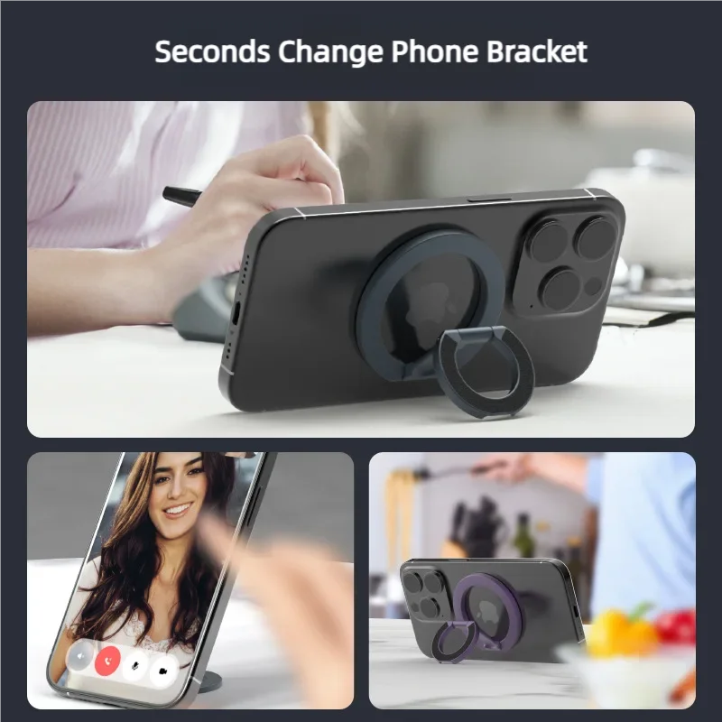 For MagSafe Double Sided Magnetic Phone Ring Holder for iPhone 15 Cellphones Stand Phone Accessories Support Telephone Grip Tok