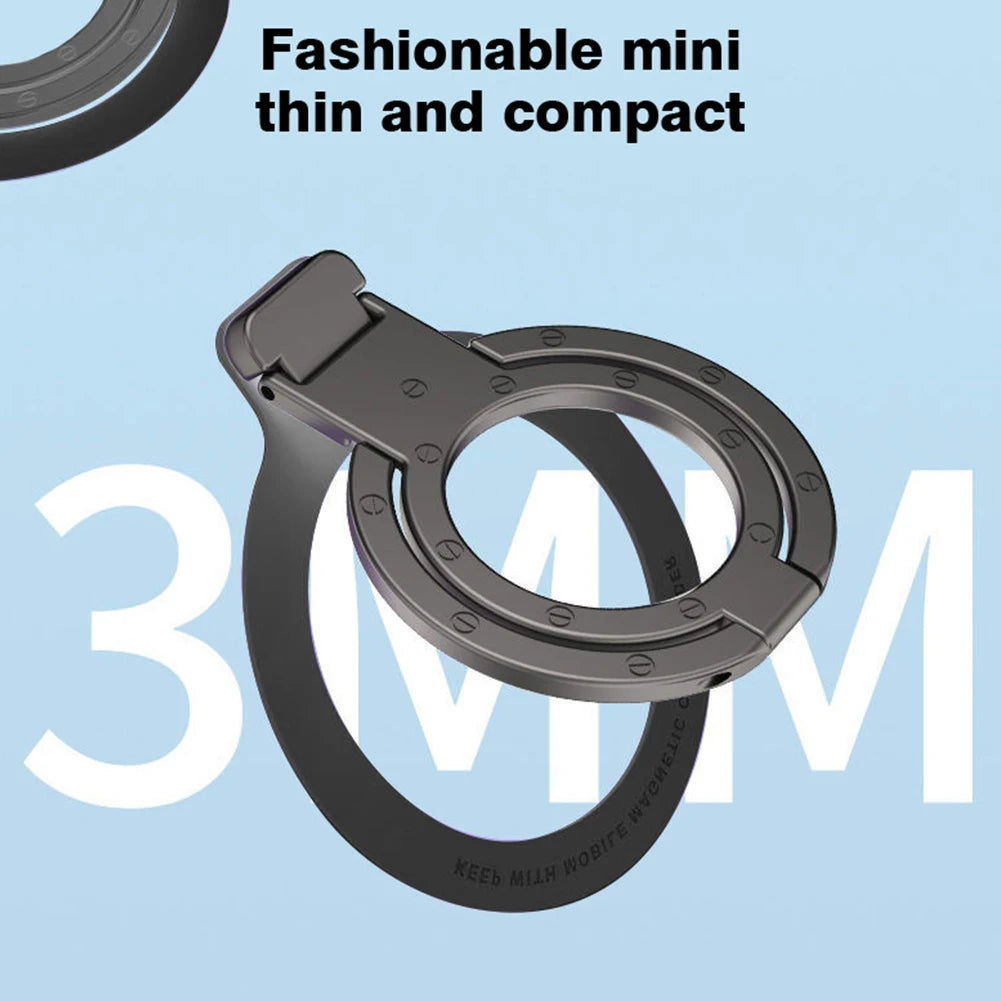 Magnetic Phone Ring Holder Phone Bracket Foldable Removable Cell Phone Grip Kickstand For iPhone 15 Samsung Xiaomi OPPO