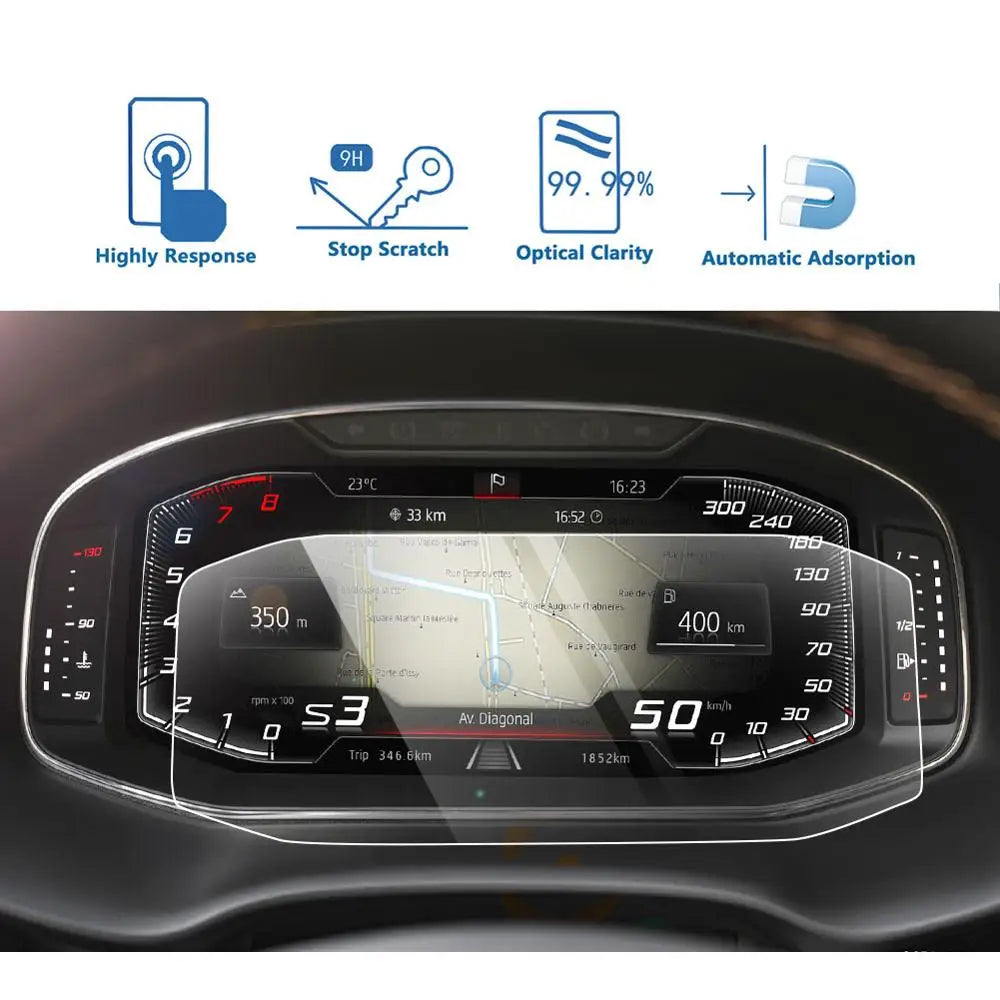 LFOTPP For CUPRA Ateca/Tarraco/Arona/Ibiza 10.25 Inch 2019 2020 Car LCD Instrument Display Tempered Glass Screen Protector Film