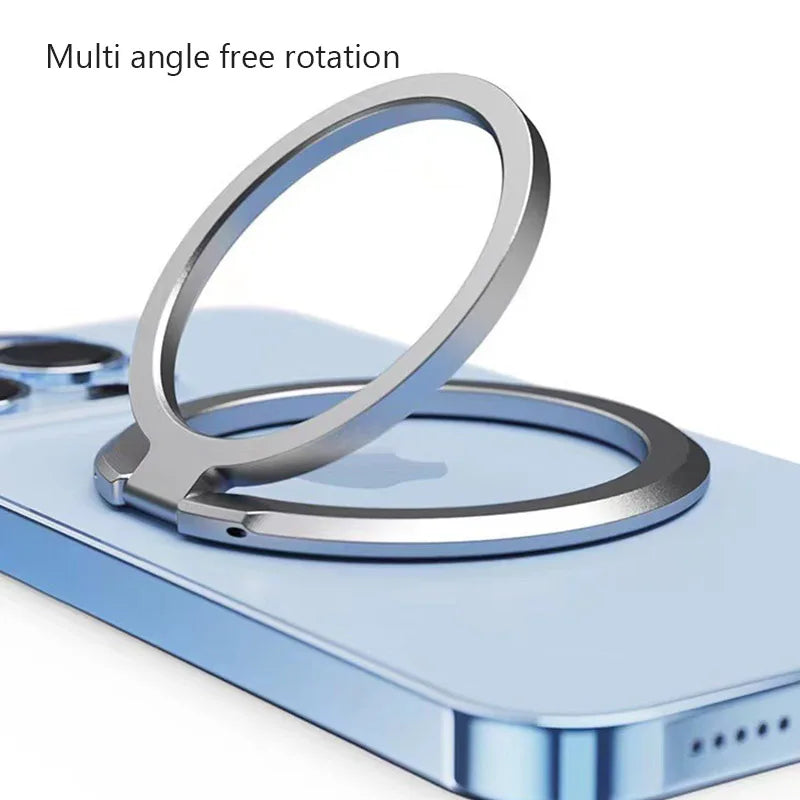 Magnetic Cell Phone Ring Holder Mobile Phone Bracket Removable Cell Phone Grip Kickstand for iPhone MagSafe Samsung Xiaomi