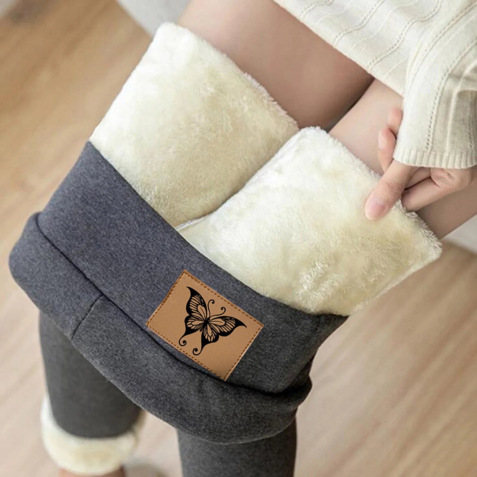 Women's Winter Fleece Leggings High Waist Velvet Keep Warm Tights Pants Solid Color Comfortable Stretchy Thermal Leggins S-3XL