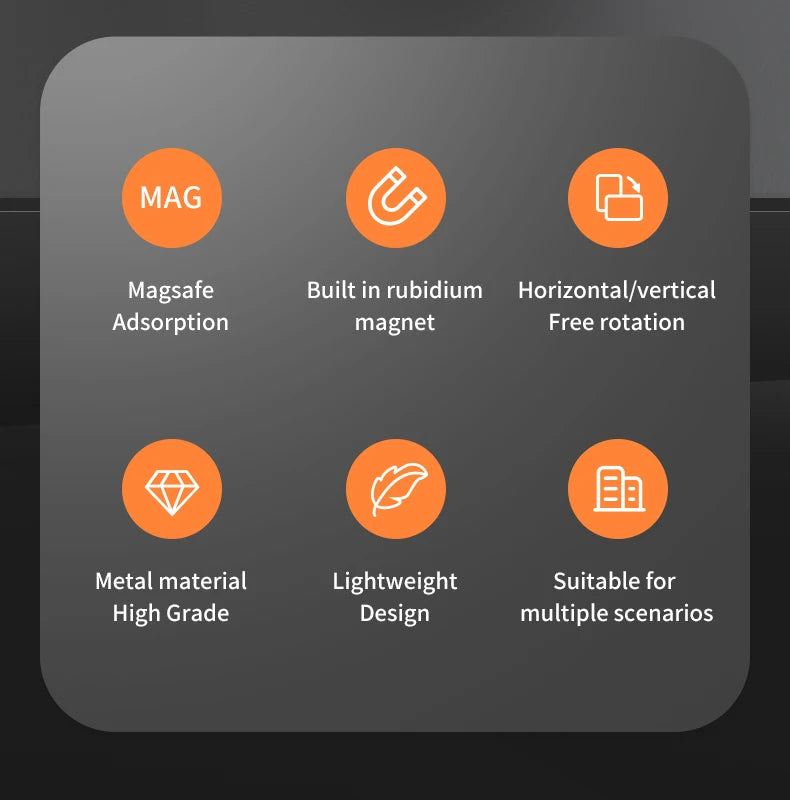 2025 Double Sided MagSafe Phone Stand Magnetic Phone Ring Holder Kickstand Magnet Grip for iPhone 15 16 Android Gym Car Holder